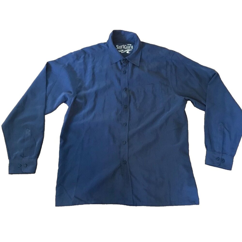 SurfGuro Mens XL Long Sleeve Button Up Grey "Suede"  Dress Shirt